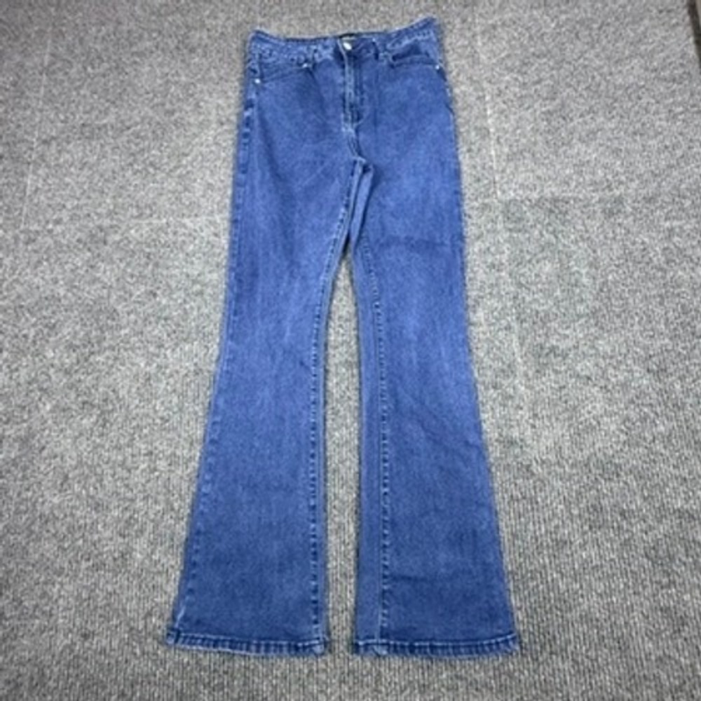 Reserved Supply Womens Flare Jeans Blue High Rise Bell Bottom Size 11 RV513BC